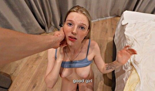 Young bitch got a facial cumshot after having fun